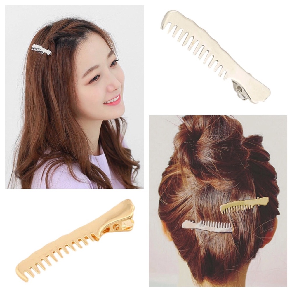 💕2 for $10💕 2pc Hair comb  clips Gold Silver