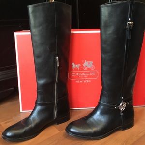 Coach Mulan Calf Black Boots, size 5.5