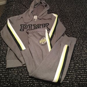 Grey, lime green and black PINK Suit