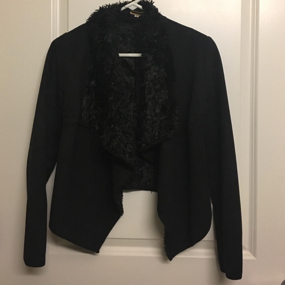 Piko Black Faux Fur Detailed Jacket