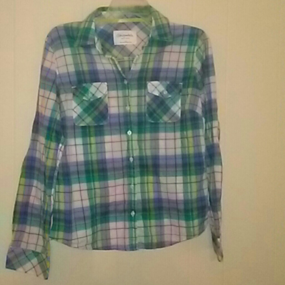 Aeropostale large juniors plaid long sleeve top