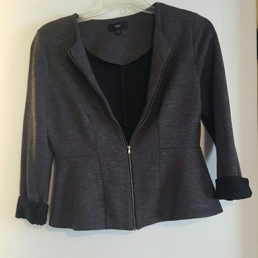 Gray Peplum Blazer