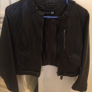 Brown leather jacket