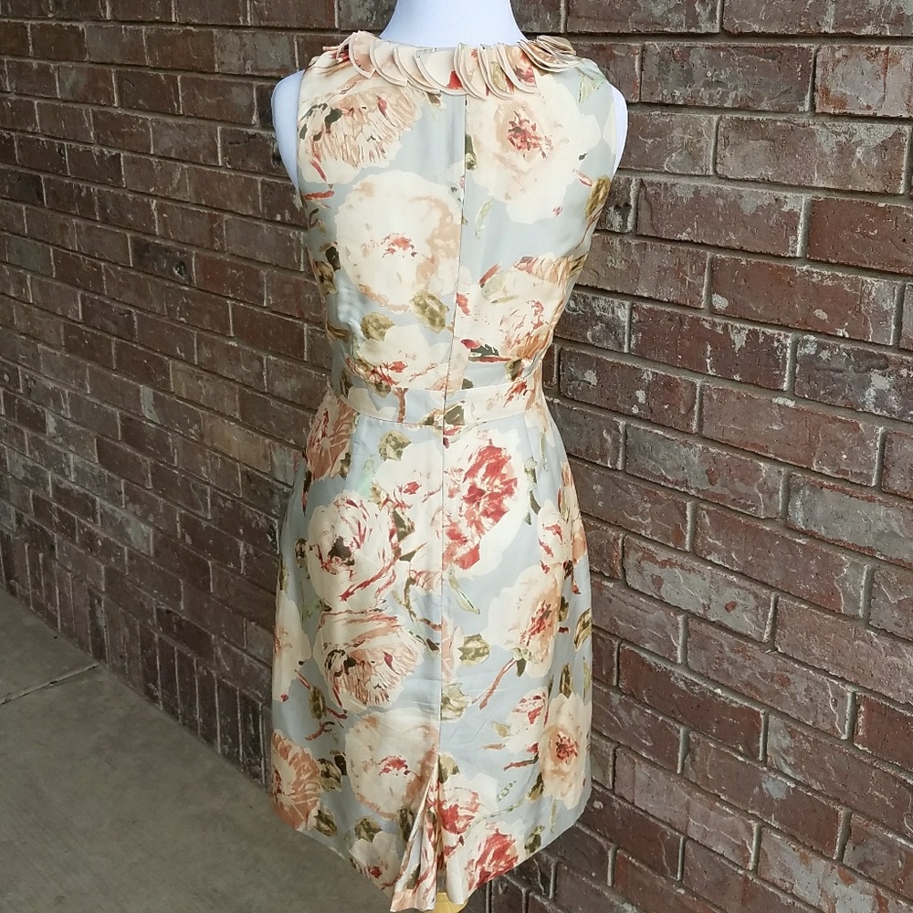 J Crew Sleeveless Silk Watercolor Sheeth Dress - Picture 4 of 8