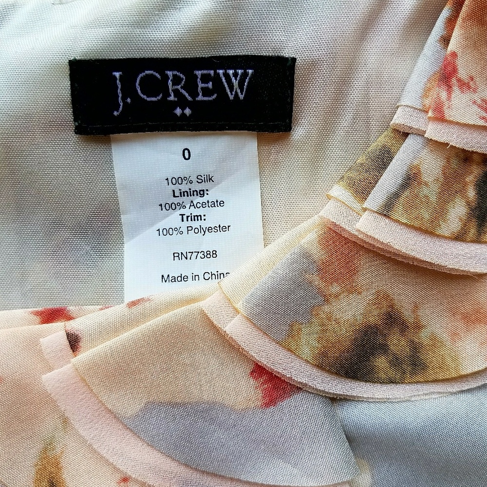 J Crew Sleeveless Silk Watercolor Sheeth Dress - Picture 7 of 8