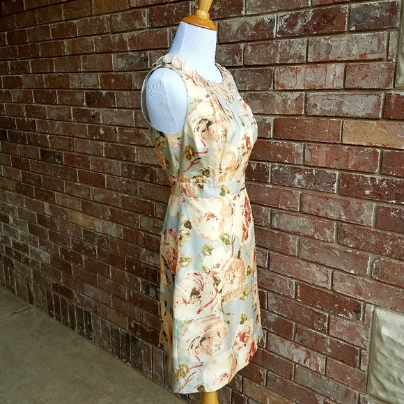 J Crew Sleeveless Silk Watercolor Sheeth Dress - Picture 3 of 8