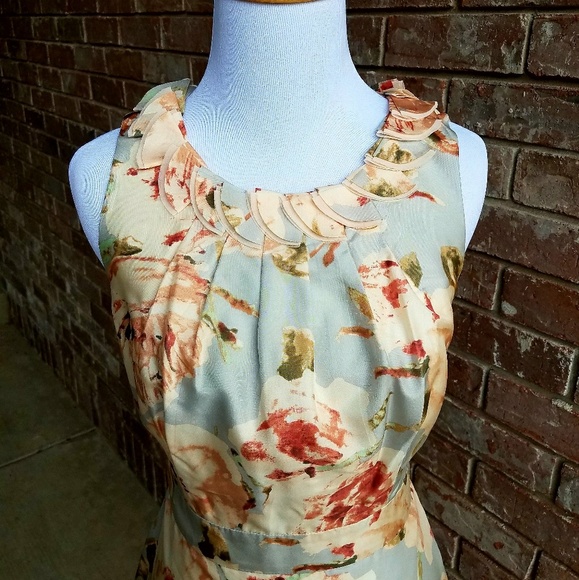 J Crew Sleeveless Silk Watercolor Sheeth Dress - Picture 2 of 8