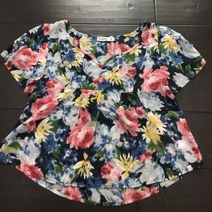 A&F kids floral blouse