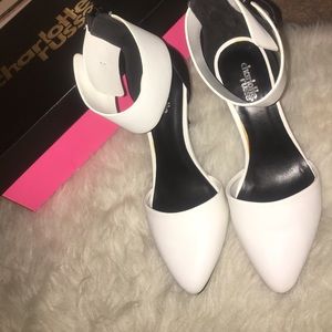Ankle cuff black & white heels