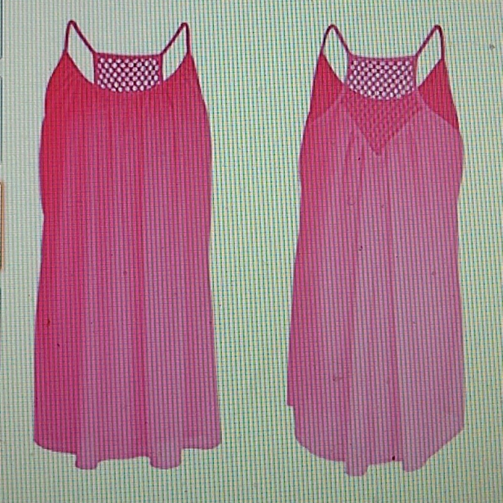 Neon Pink Chiffon Beach Dress - Picture 3 of 3