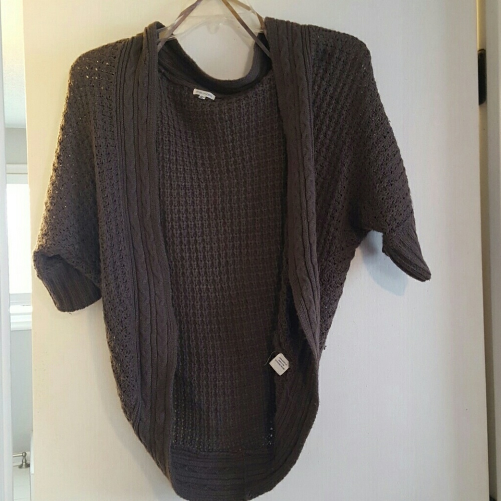 Brown/gray Knit Cardigan
