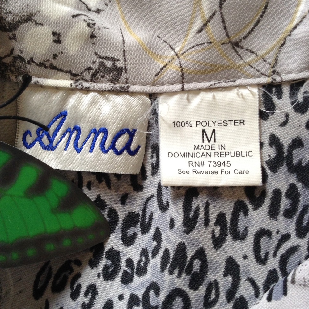 Anna Gray/Black Button Front Blouse - image 5