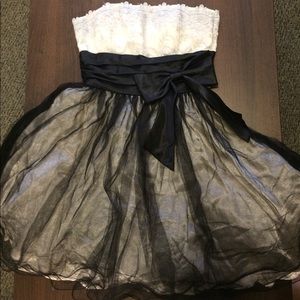 White and Black short tulle dress