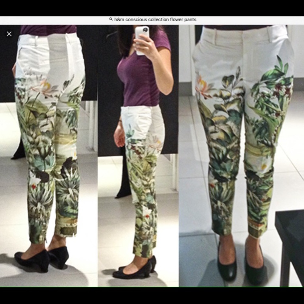 H&M Crop floral pants size 10