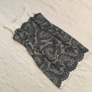 London Times White and Black Dress