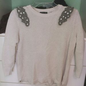 White embellished Topshop sweater