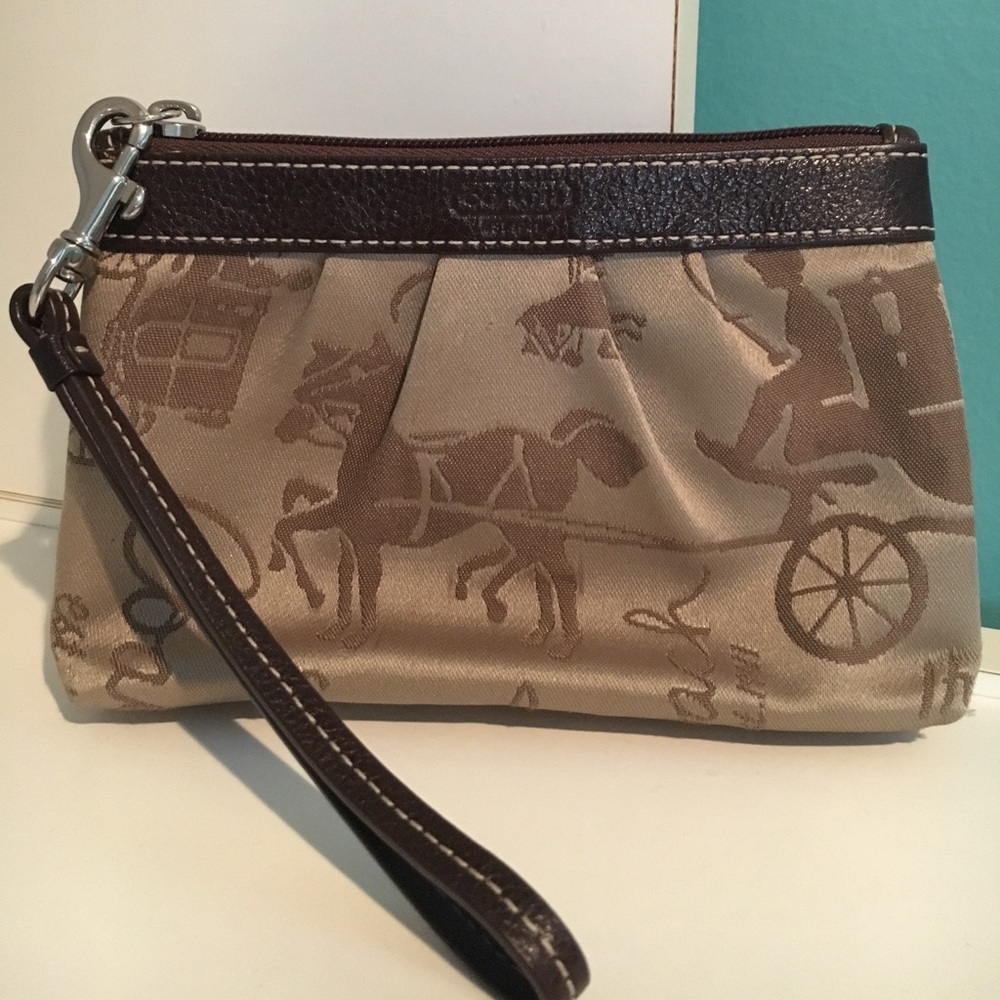 Tan Coach Wristlet