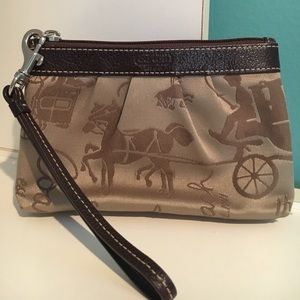 Tan Coach Wristlet
