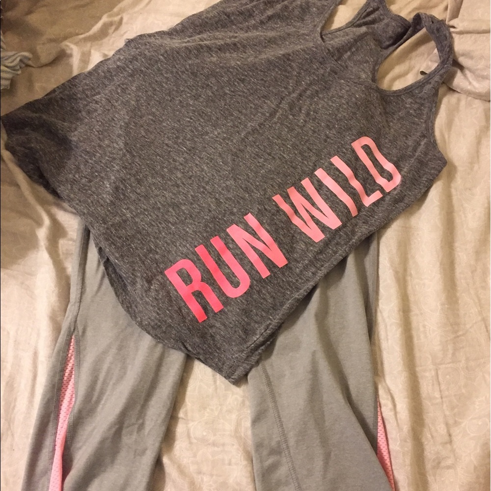 FLASH SALE Pink/gray workout set