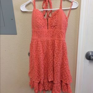 Orange/coral halter sundress