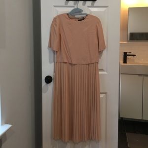 Zara pleated pink springtime dress