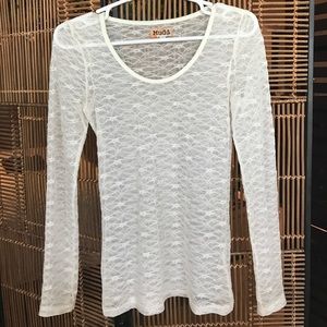 Mudd Ivory Lace Top