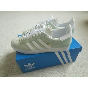 Mint green suede Adidas Gazelle