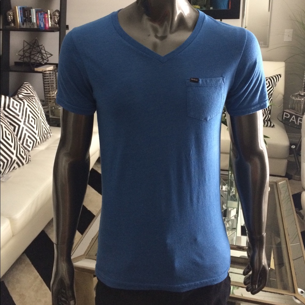 HURLEY - V neck Tee w/pocket logo