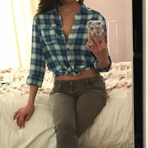 Blue plaid shirt 👚 plaid top