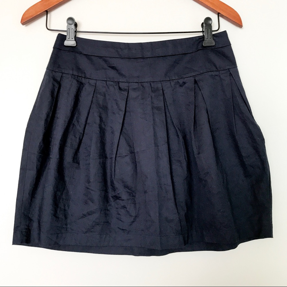 Hawks by Geren Ford High-Waist Pleated Mini Skirt in Navy