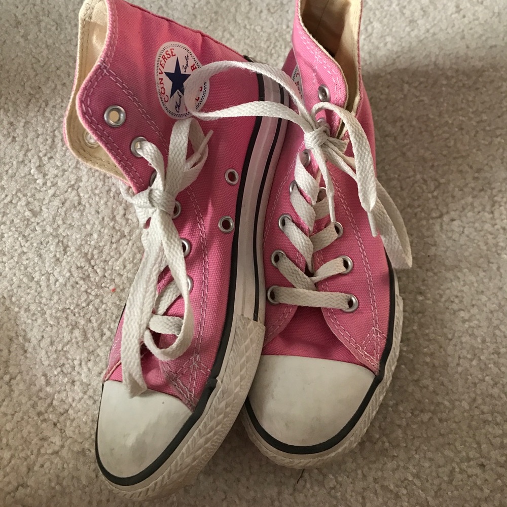 pink high top converse (kids)