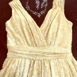 Badgley Mischka x BHLDN Ivory Sequins Gown