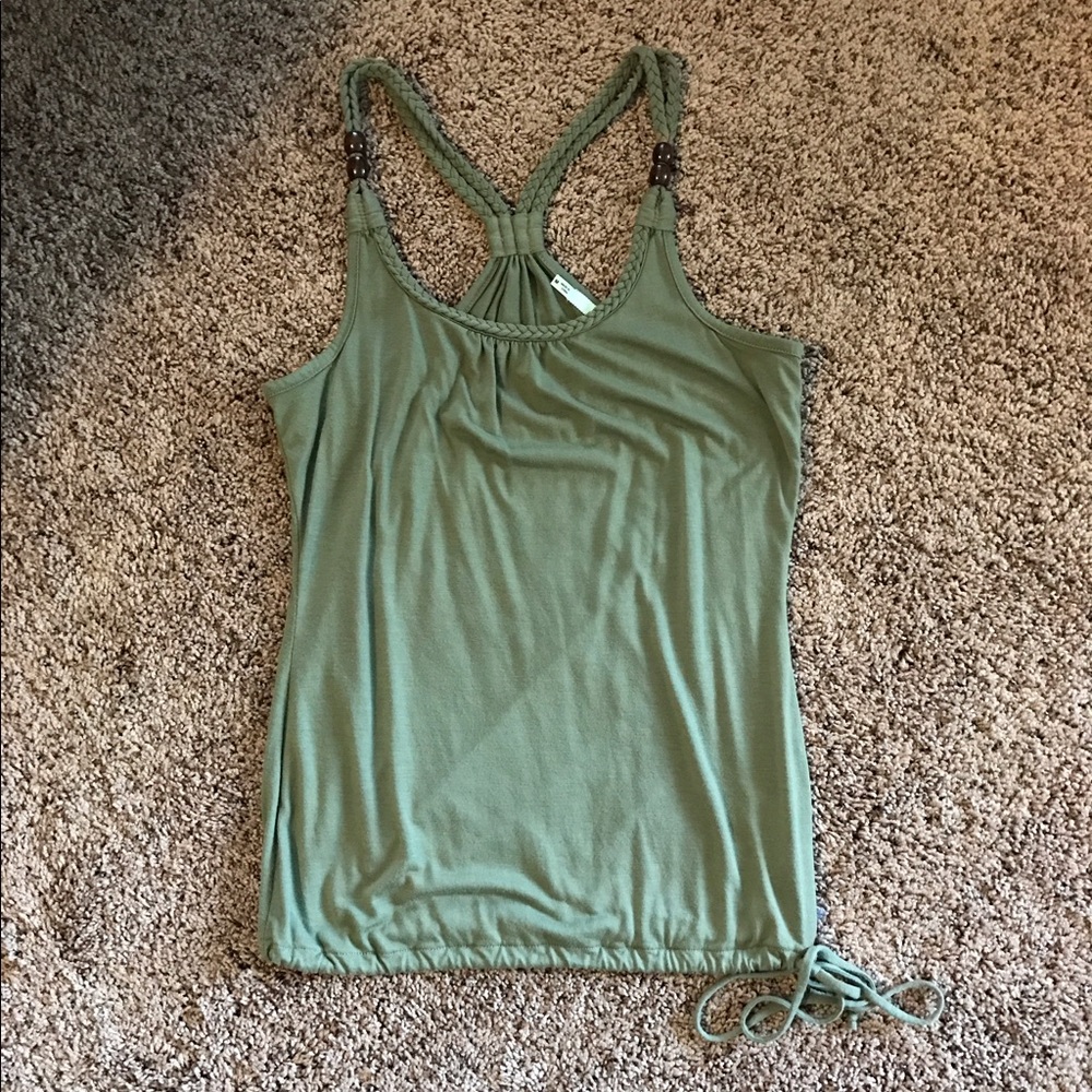 Braided & Beaded Olive Tank
