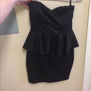 Black strapless dress