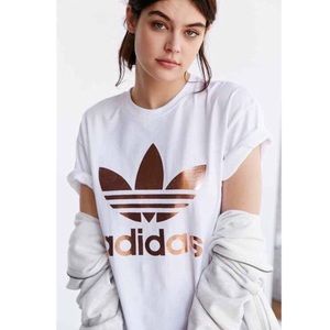 Adidas Rose Gold Double Logo Tee