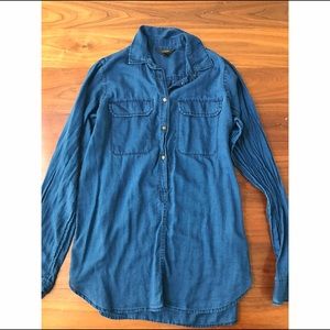 J.Crew 8 Tall Indigo Gauze Popover