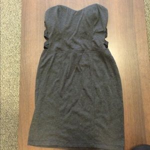 Dark grey bodycon detailed dress