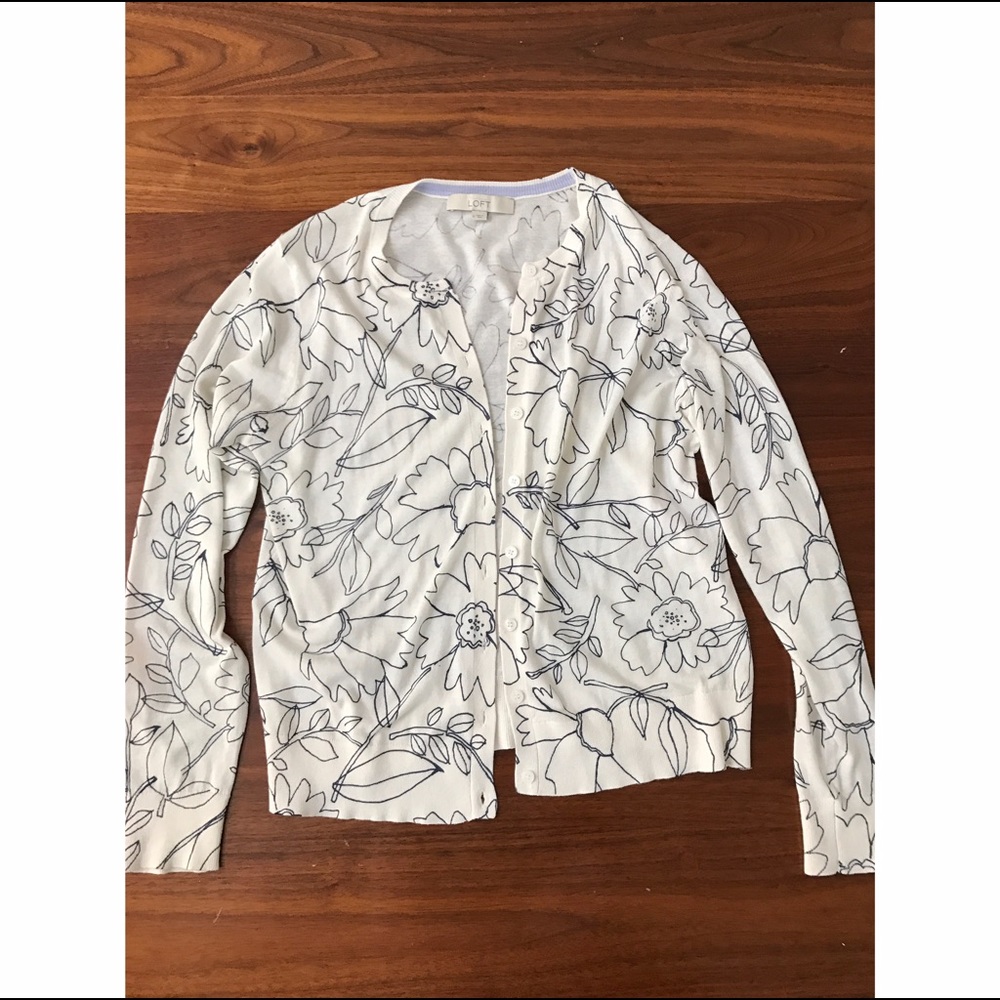 Artsy floral spring Cardigan from Loft