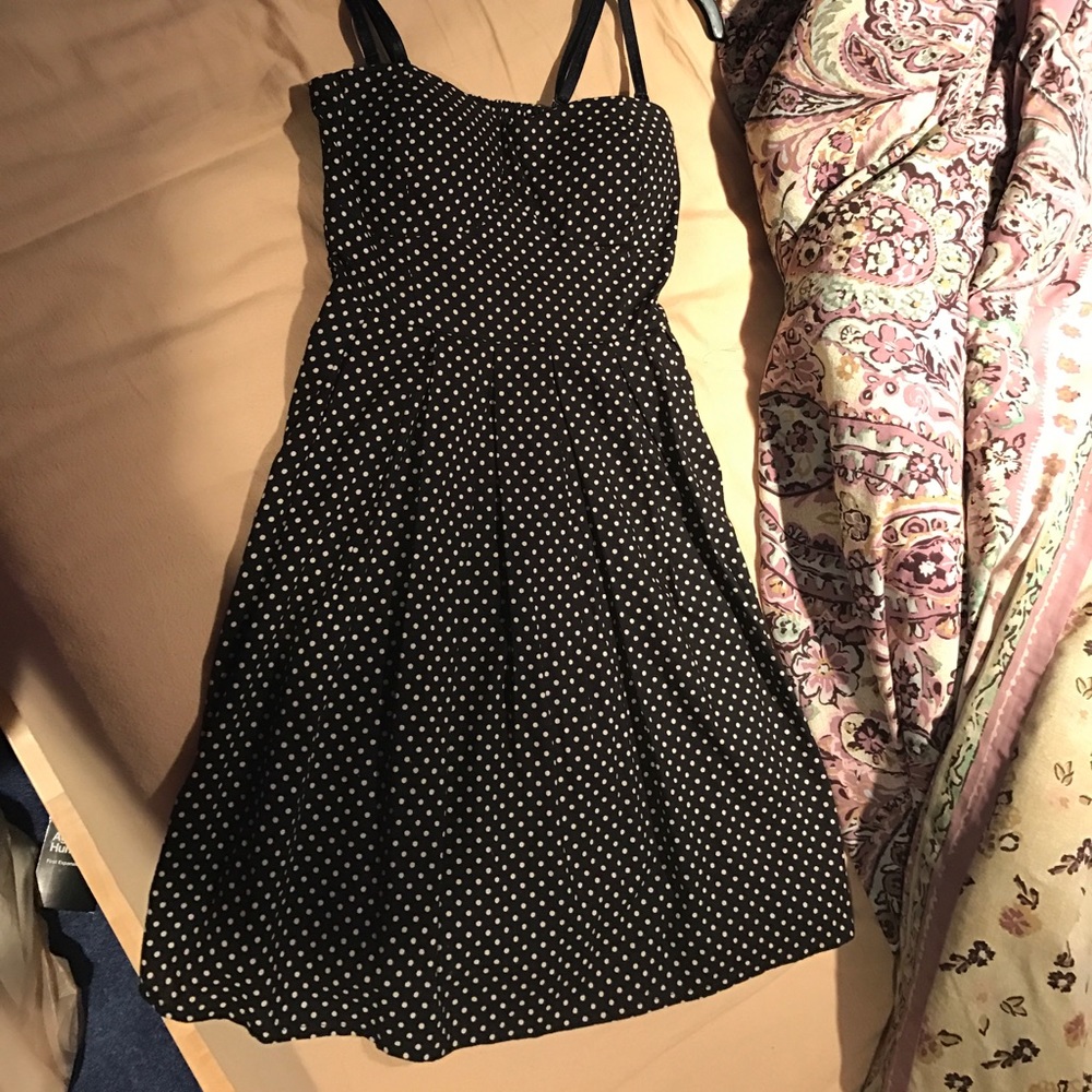 Black and white polka-dot dress