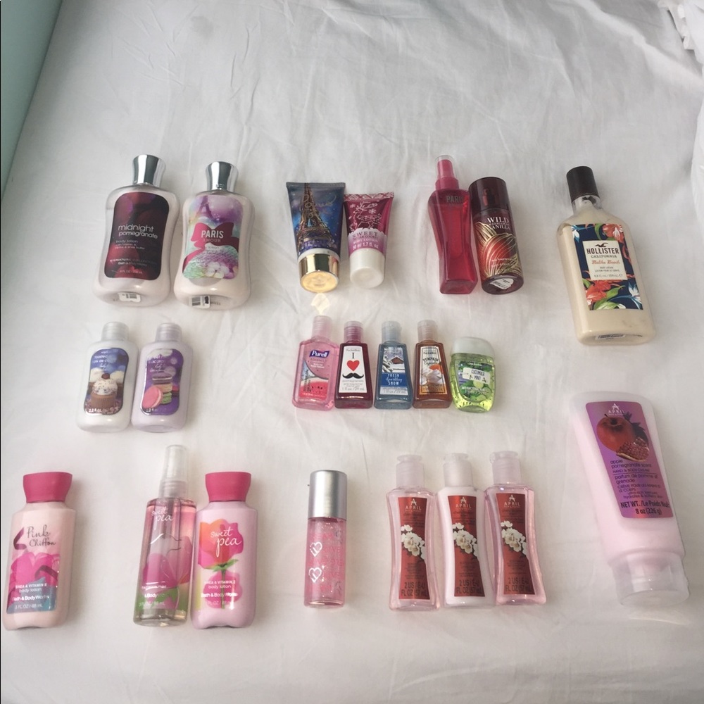 Bath and body works lotions, perfumes, sanitizers