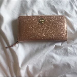 Kate spade rose gold glitter wallet