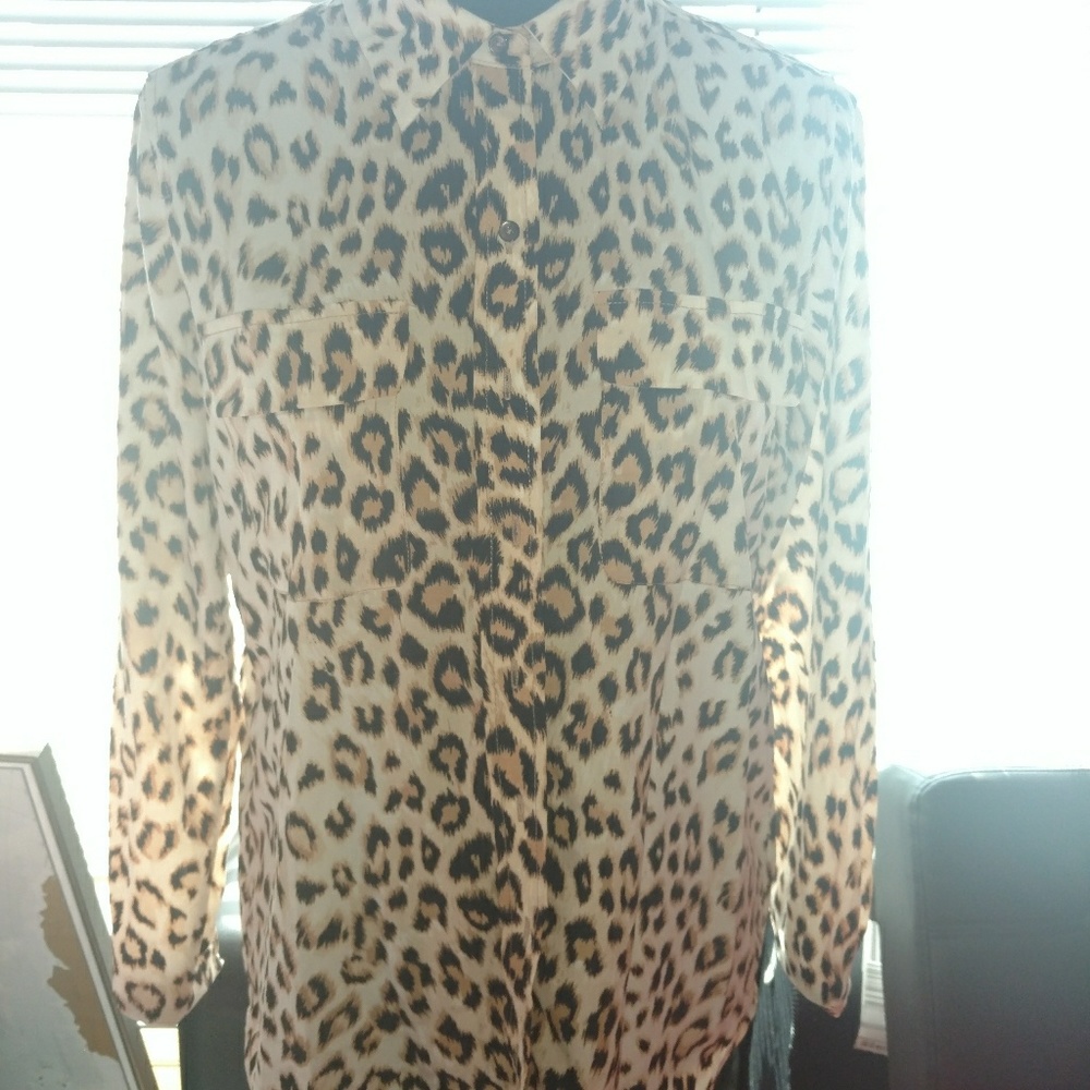 NWOT! ABS Platinum leopard blouse