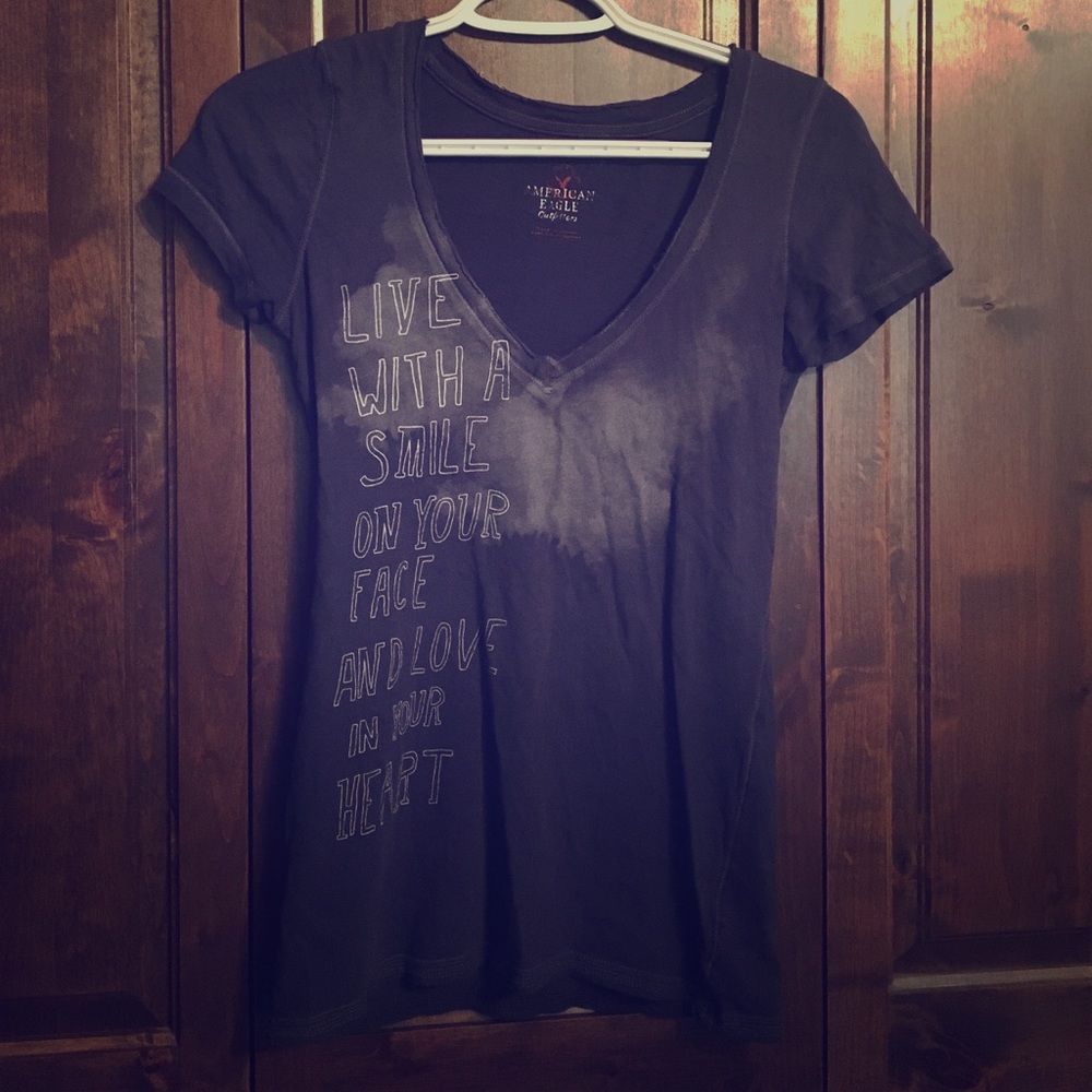 Deep v cute phrase tee