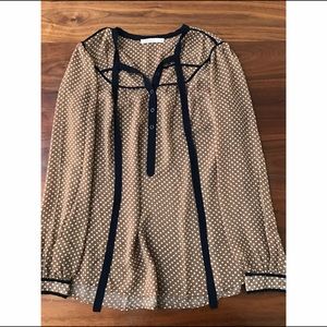 Sheer Polka Dot tie neck ModCloth Top