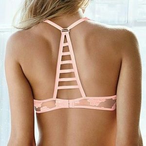 VS PINK Hibiscus Lace Caged Bra