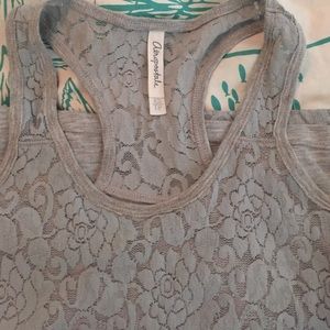 Lace Grey Tank Top