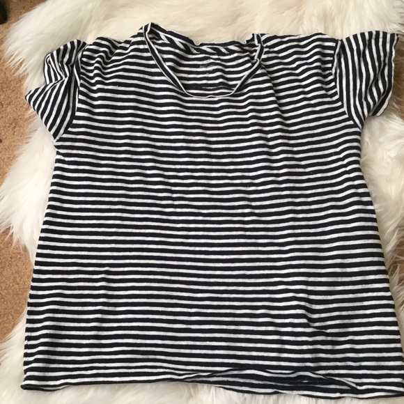 J. Crew Tops - J. Crew Navy striped 100% Linen Tee J. Crew Tops - J. Crew Navy striped 100% Linen Tee