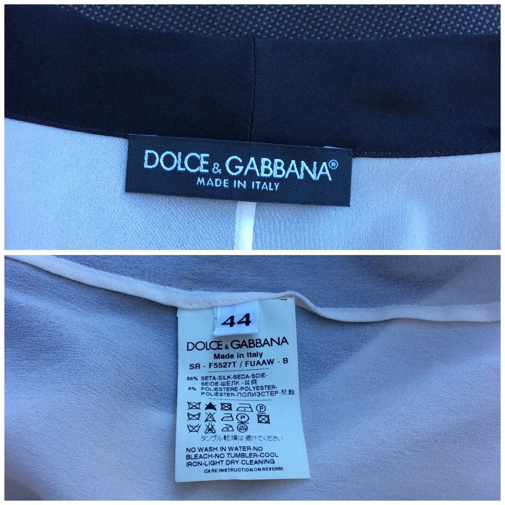 SALE!!🎉🎉 DOLCE & GABBANA RUFFLE NECK SILK BLOUSE - Picture 5 of 7