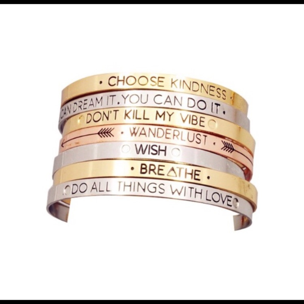 2 for $10 Inspirational mantra cuff