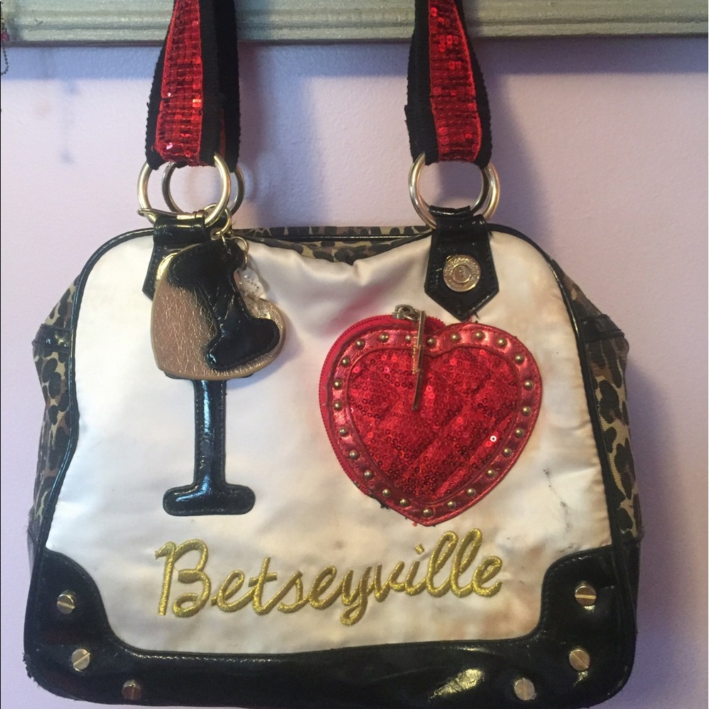 Betsey Johnson Betseyville square bowling bag